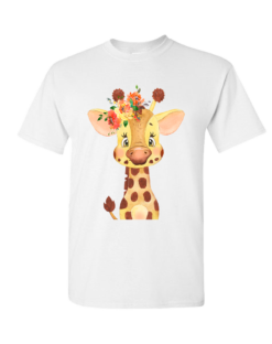 White Kids T-Shirt with Animal Print (Select Animal Personality)