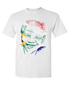 Unisex T-Shirt with Nelson Mandela & SA Flag Print (Kids & Adults)