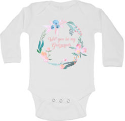 Baby Announcement Bodyvest with Will you be my Godparents Print