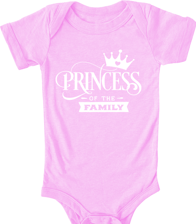 Princessofthefamily Pic-a-Tee Baby Bodyvest with Princess of the Family print