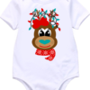 Pic-a-Tee Baby Bodvest with Girl baby deer in headlights print