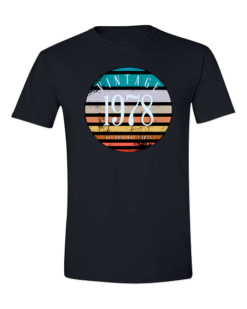 Pic-a-Tee T-Shirt with Retro Birthday Sunset Print