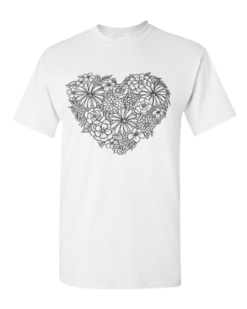Pic-a-Tee Colour In Paint your own T-Shirt with Flower Print