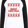 Pic-a-Tee Baseball T-Shirt with Merry Christmas Print