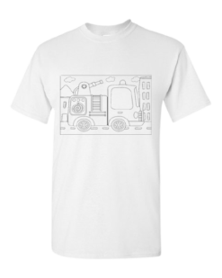 Pic-a-Tee Colour In Paint your own T-Shirt with Fire Engine