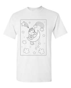 Pic-a-Tee Colour In Paint your own T-Shirt with Unicorn on Moon