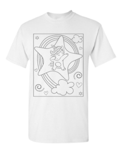 Pic-a-Tee Colour In Paint your own T-Shirt with Dabbing Unicorn