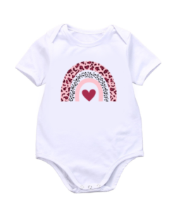 Pic-a-Tee White baby bodyvest with rainbow heart print