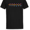 Black T-shirt with Colourful Hearts Print
