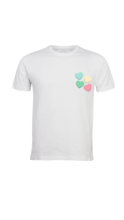 White T-shirt with pocket heart print