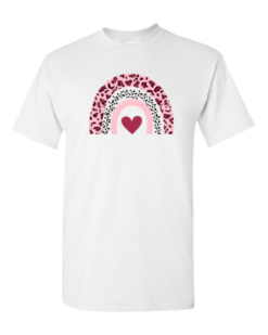Pic-a-Tee White Tee shirt with rainbow heart print