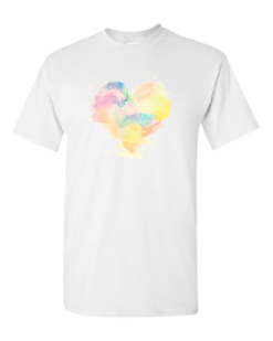 Pic-a-Tee White t-shirt with Tie Dye Heart print