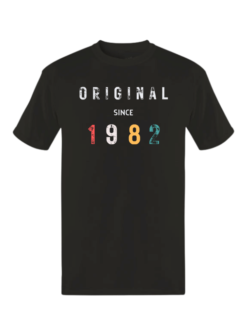 SwifTee Birthday T-shirt with Original Since Print
