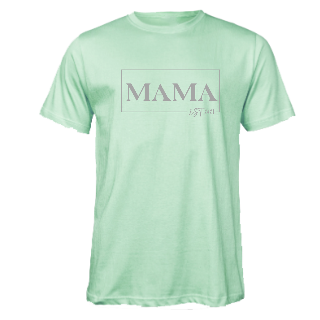Pic-a-Tee T-shirt with Mama Est Print Pic-a-Tee T-shirt with Mama Established Print