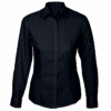 Pic-a-Tee Ladies Long Sleeved Collar Lounge Shirt Black